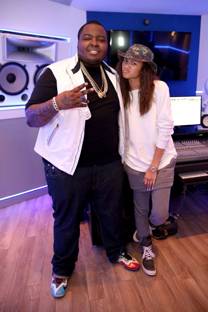Zendaya with Sean Kingston at Recording Studio in LA