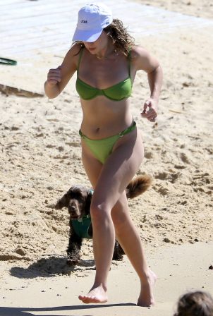 Abbie Chatfield - In a green bikini at the beach in Sydney