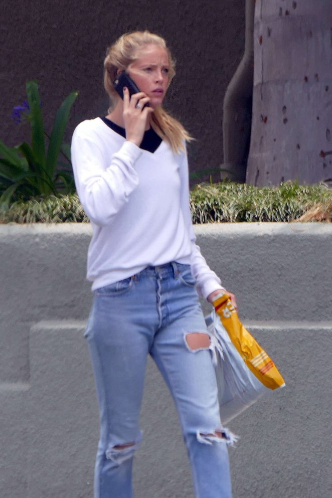 Abby Champion in Jeans out in Beverly Hills
