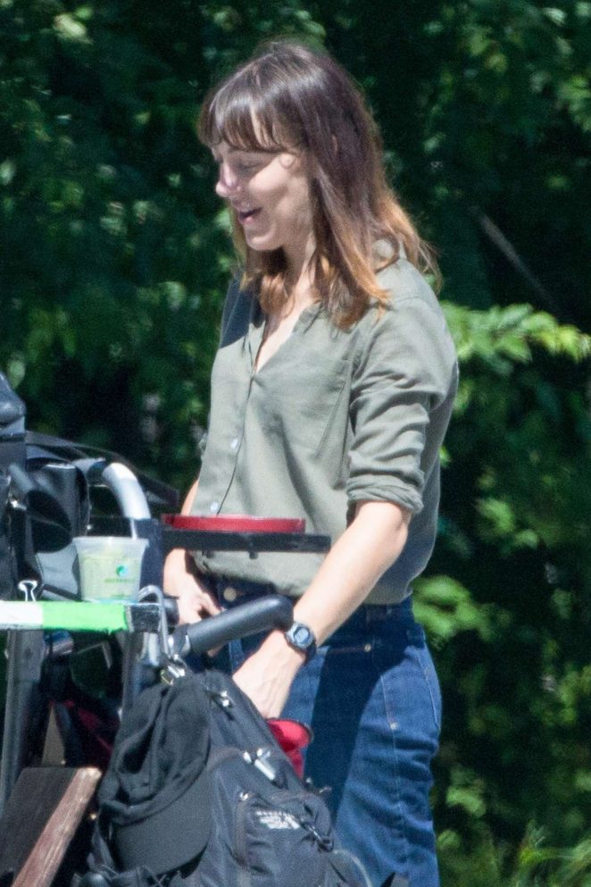 Abby Miller - Filming TV Series 'The Sinner' in NYC