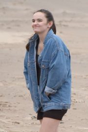 Abigail Lawrie - Filming on a wet and cold beach in Wallasey