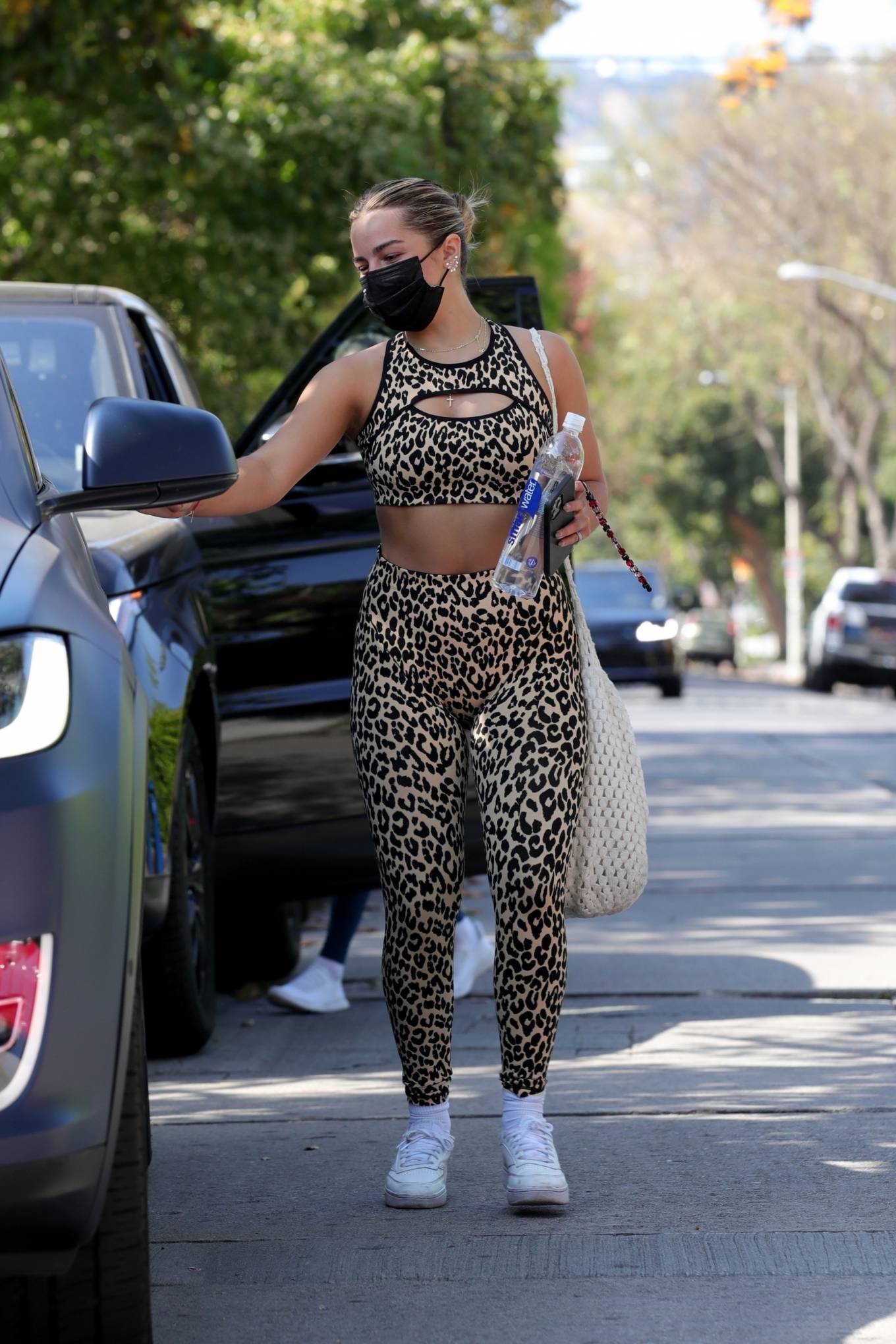 Addison Rae 2021 : Addison Rae – In a leopard print yoga outfit in West Hollywood-09