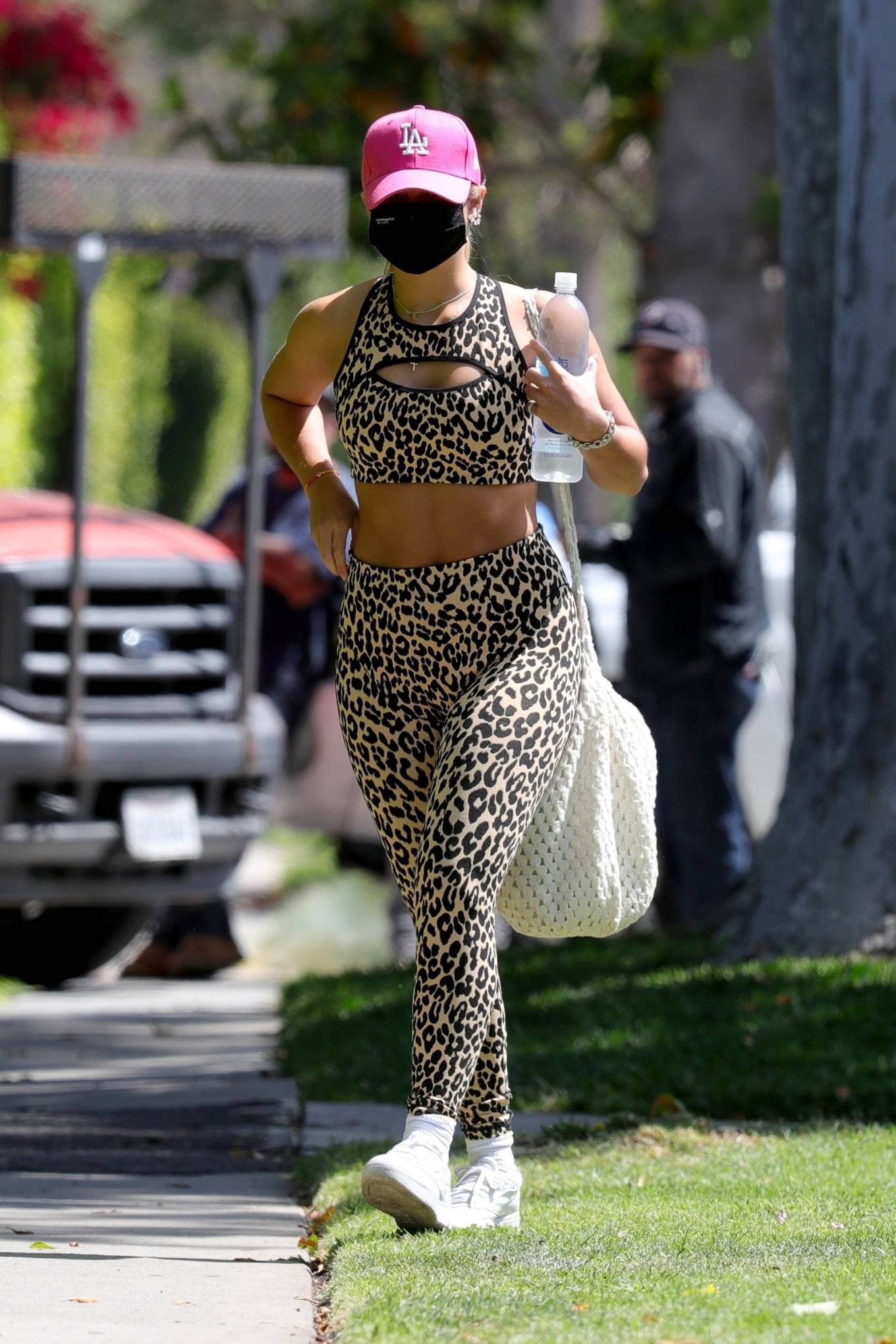 Addison Rae 2021 : Addison Rae – In a leopard print yoga outfit in West Hollywood-18