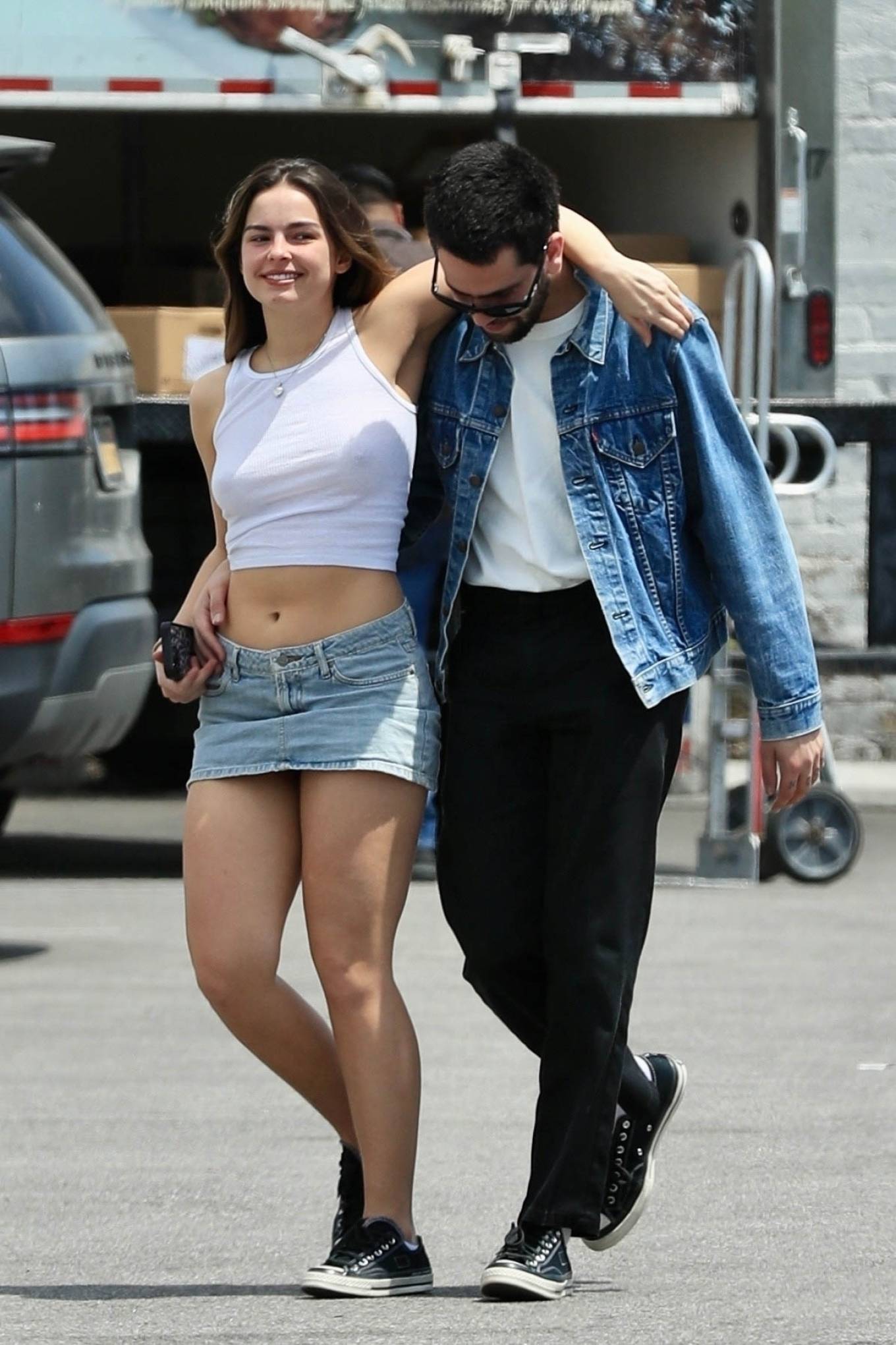 Addison Rae - Seen with her boyfriend Omar Fedi in Los Angeles
