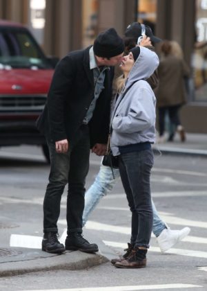 Addison Timlin and Jeremy Allen White shares a kiss in NY