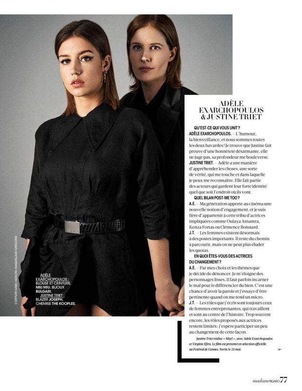 Adele Exarchopoulos and Justine Triet - Madame Figaro Magazine (May 2019)