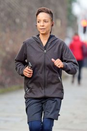 Adele Roberts spotted jogging out in London