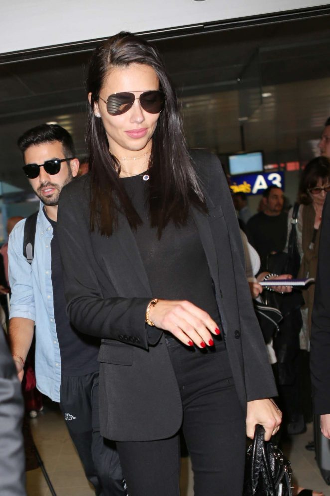 Adriana Lima Arriving at Airport in Nice