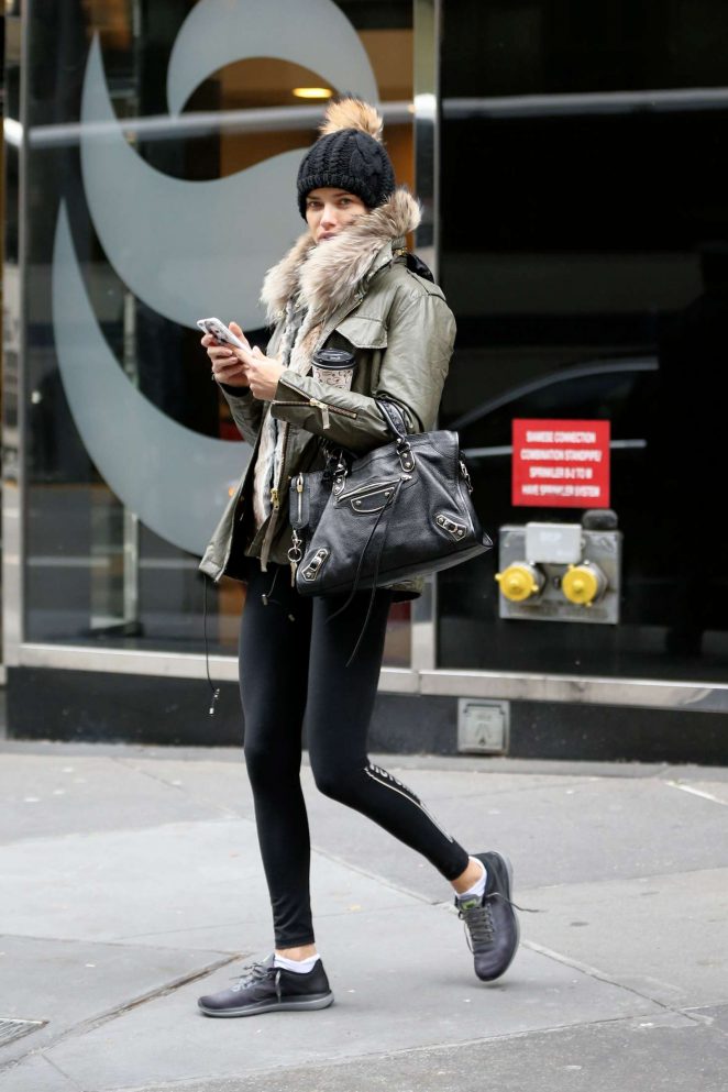 Adriana Lima in Tights out in New York