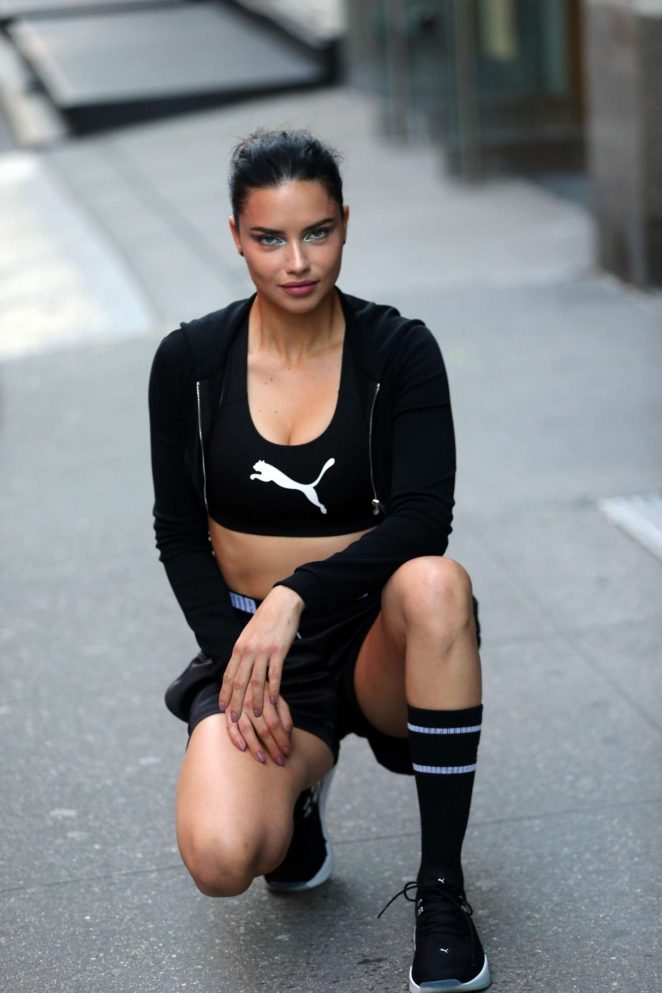 Adriana Lima - Photoshoot for Maybeline Commercial in NYC