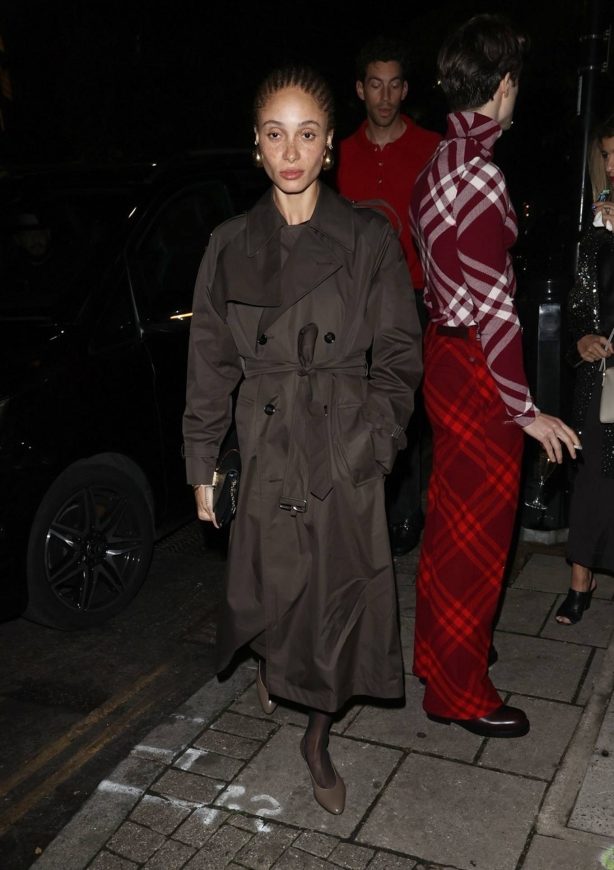 Adwoa Aboah - Stepping out at Burberry star-studded dinner in London