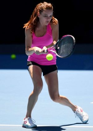 Agnieszka Radwanska - Practice session at AO Tennis tournament in Melbourne