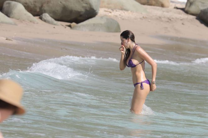Aida Yespica in Bikini on the beach in St Barts