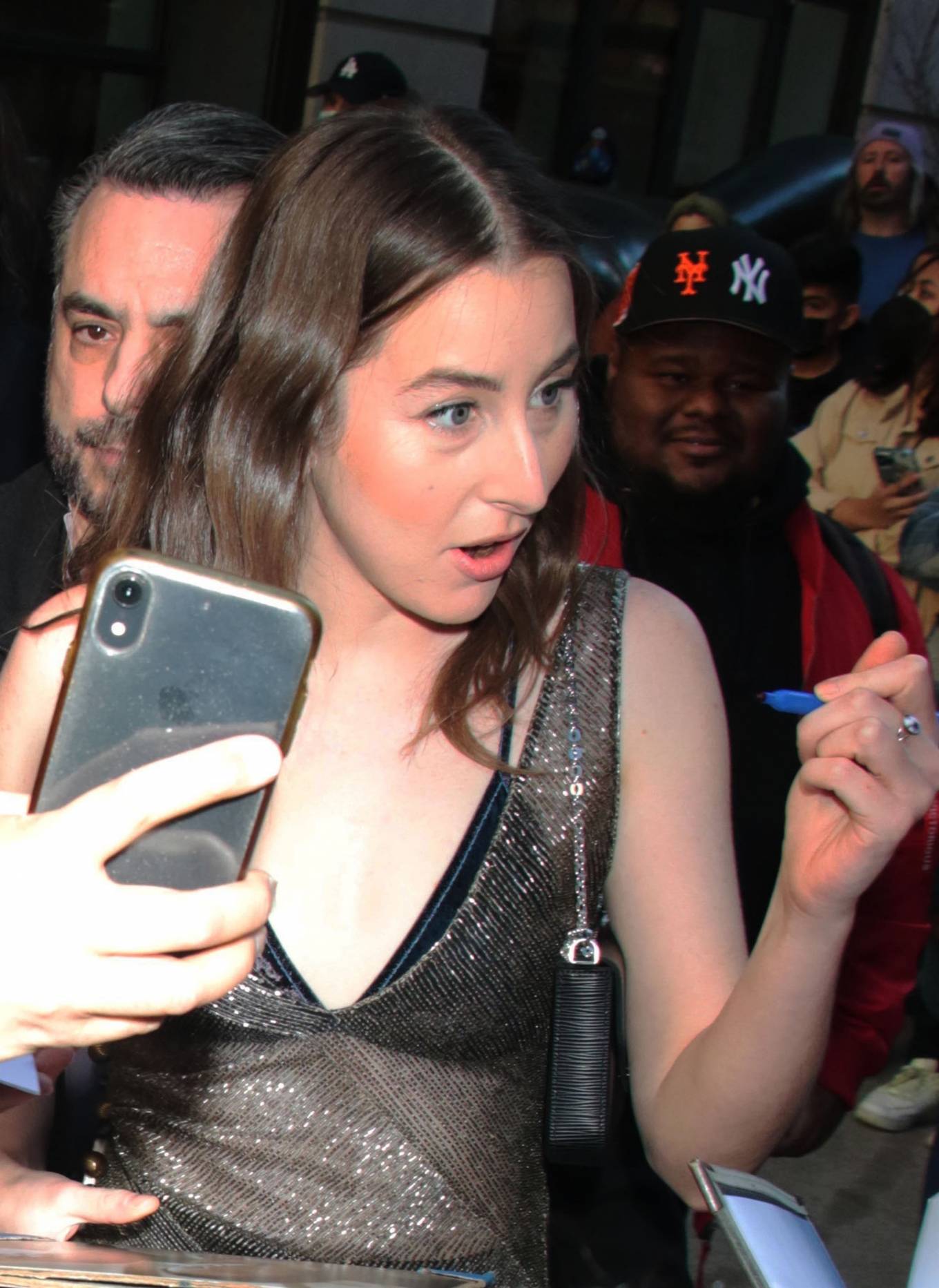 Alana Haim - Seen while exits Late Night with Seth Meyers in