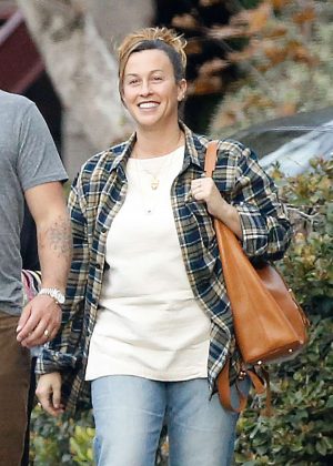 Alanis Morissette at a Mexican restaurant in Los Angeles