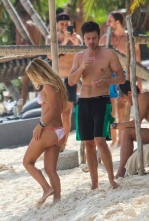 Alejandra Onieva and Sebastian Stan - Bikini Candids in Tulum - Mexico