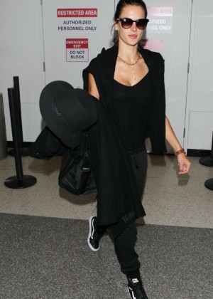 Alessandra Ambrosio - Arrives at LAX Airport in LA