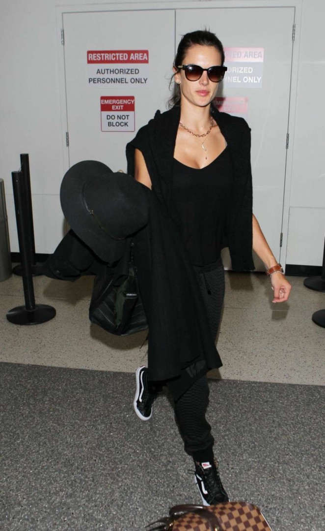 Alessandra Ambrosio - Arrives at LAX Airport in LA