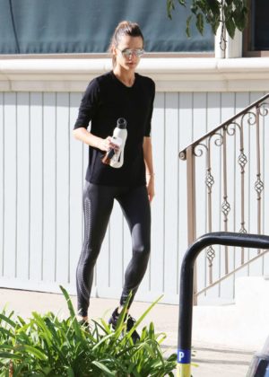 Alessandra Ambrosio - Arriving at her morning workout in Brentwood