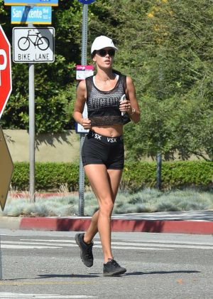 Alessandra Ambrosio at a morning jog in Santa Monica