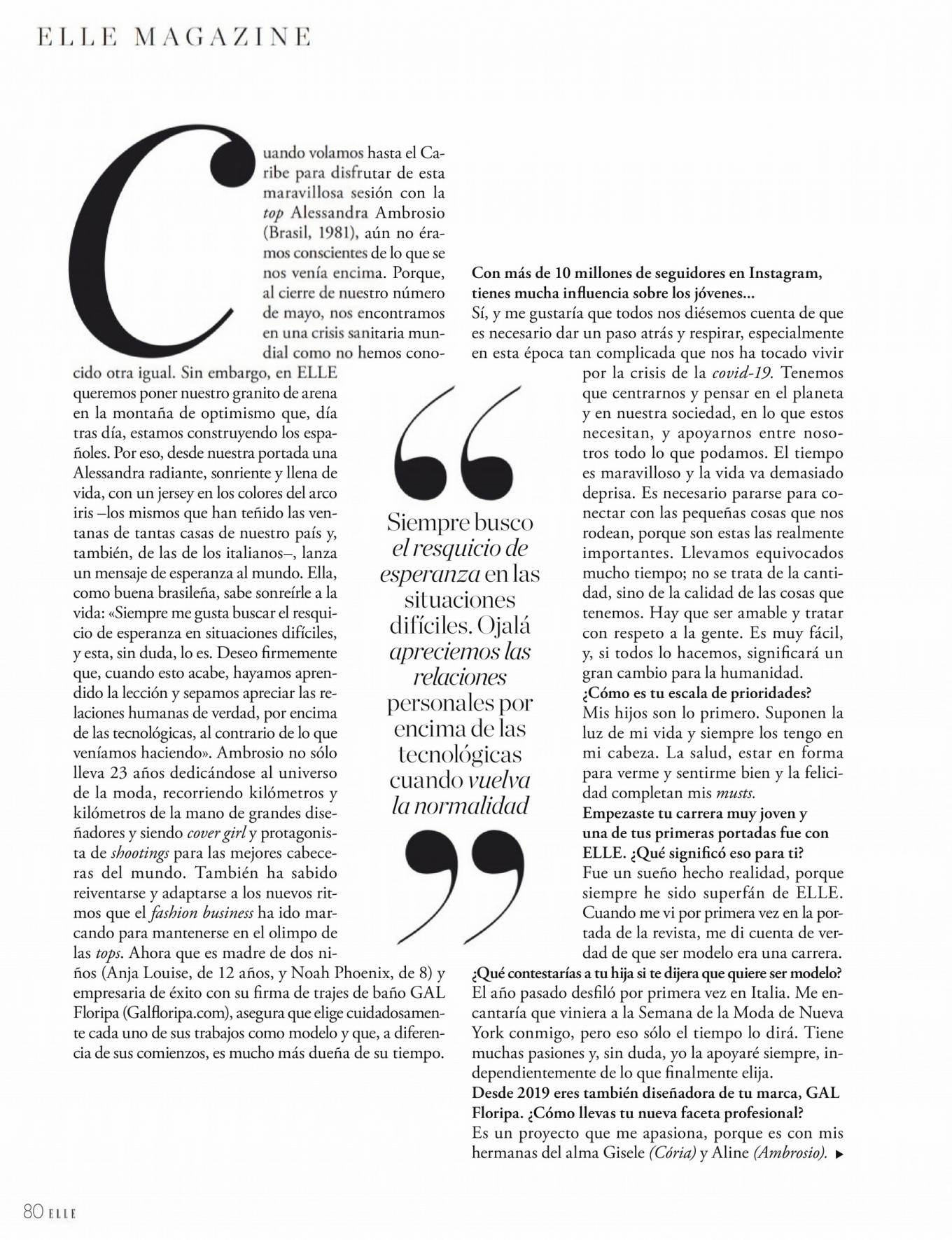 Alessandra Ambrosio â€“ Elle magazine (Espana May 2020)