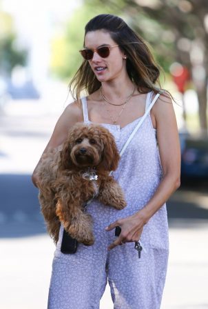 Alessandra Ambrosio heading to a studio in West Hollywood