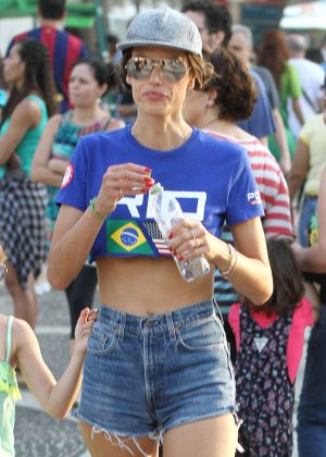 Alessandra Ambrosio heads to beach volleyball competition in Brazil