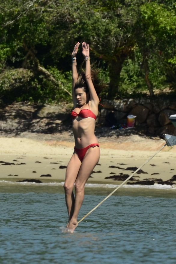 Alessandra Ambrosio in Bikini on a mega motorboat ride in Florianopolis