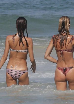 Alessandra Ambrosio in Bikini on the beach in Brazil