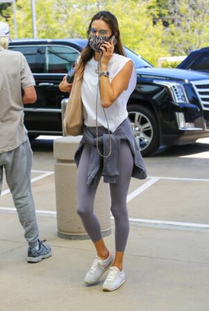 Alessandra Ambrosio - In grey workout ensemble out in Beverly Hills