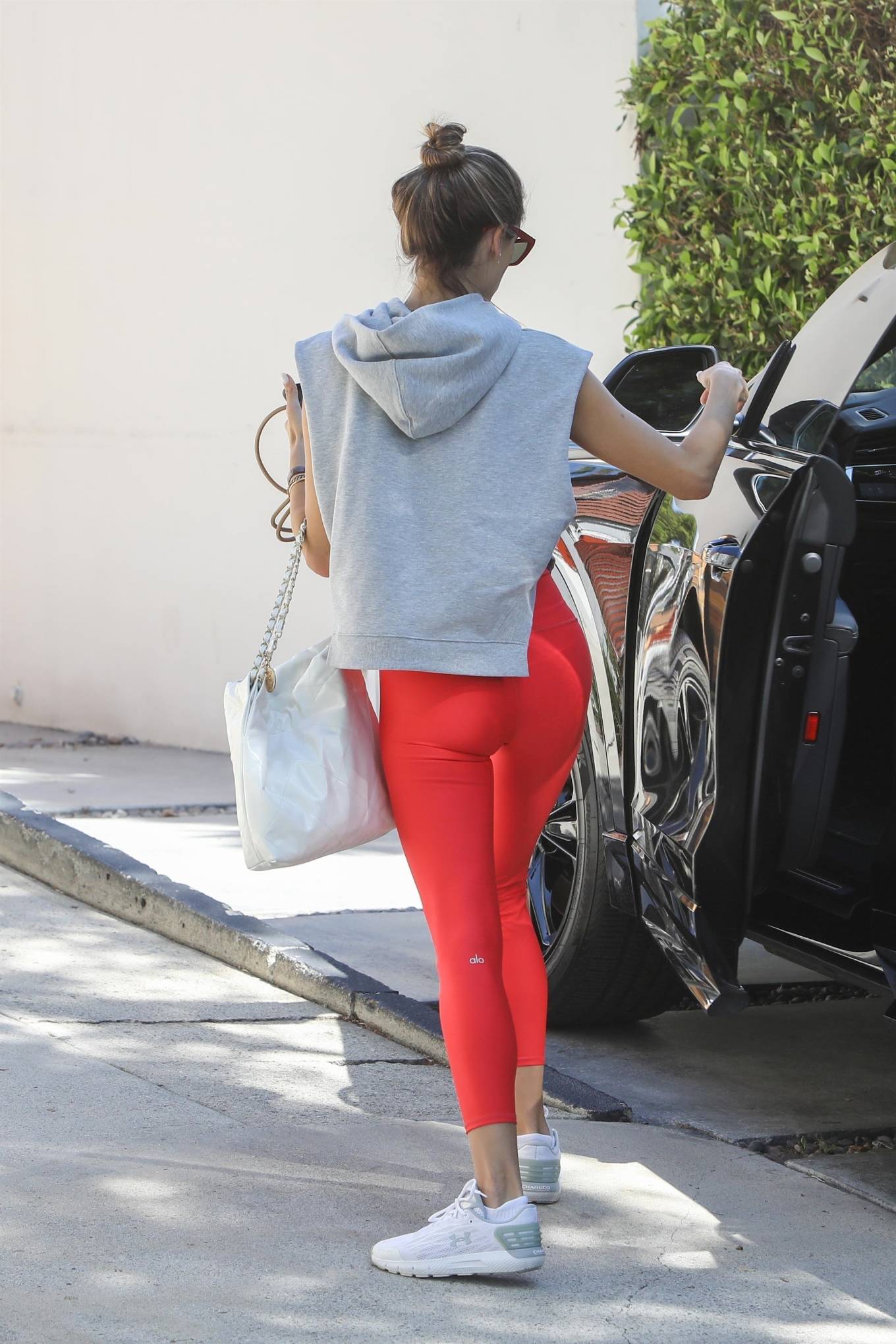 Alessandra Ambrosio 2022 : Alessandra Ambrosio – In red yoga out in Beverly Hills-05