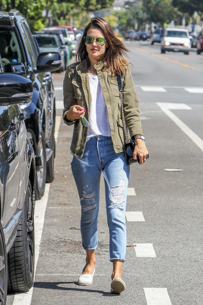Alessandra Ambrosio in Ripped Jeans out in Los Angeles