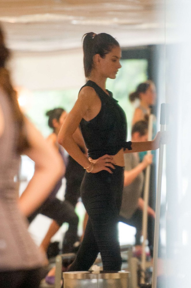 Alessandra Ambrosio in Spandex at yoga class in Los Angeles