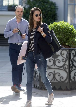 Alessandra Ambrosio - Leaving her hotel in Madrid