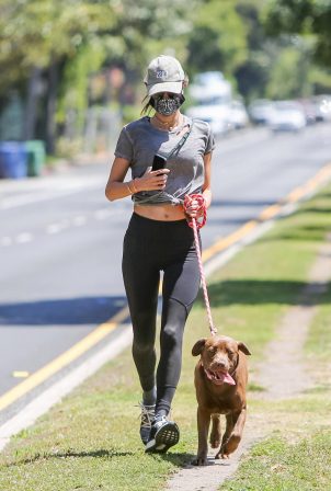 Alessandra Ambrosio - Out for a run with her dog in Los Angeles