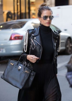 Alessandra Ambrosio out in Paris