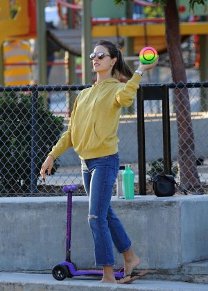 Alessandra Ambrosio Playing ball in Los Angeles