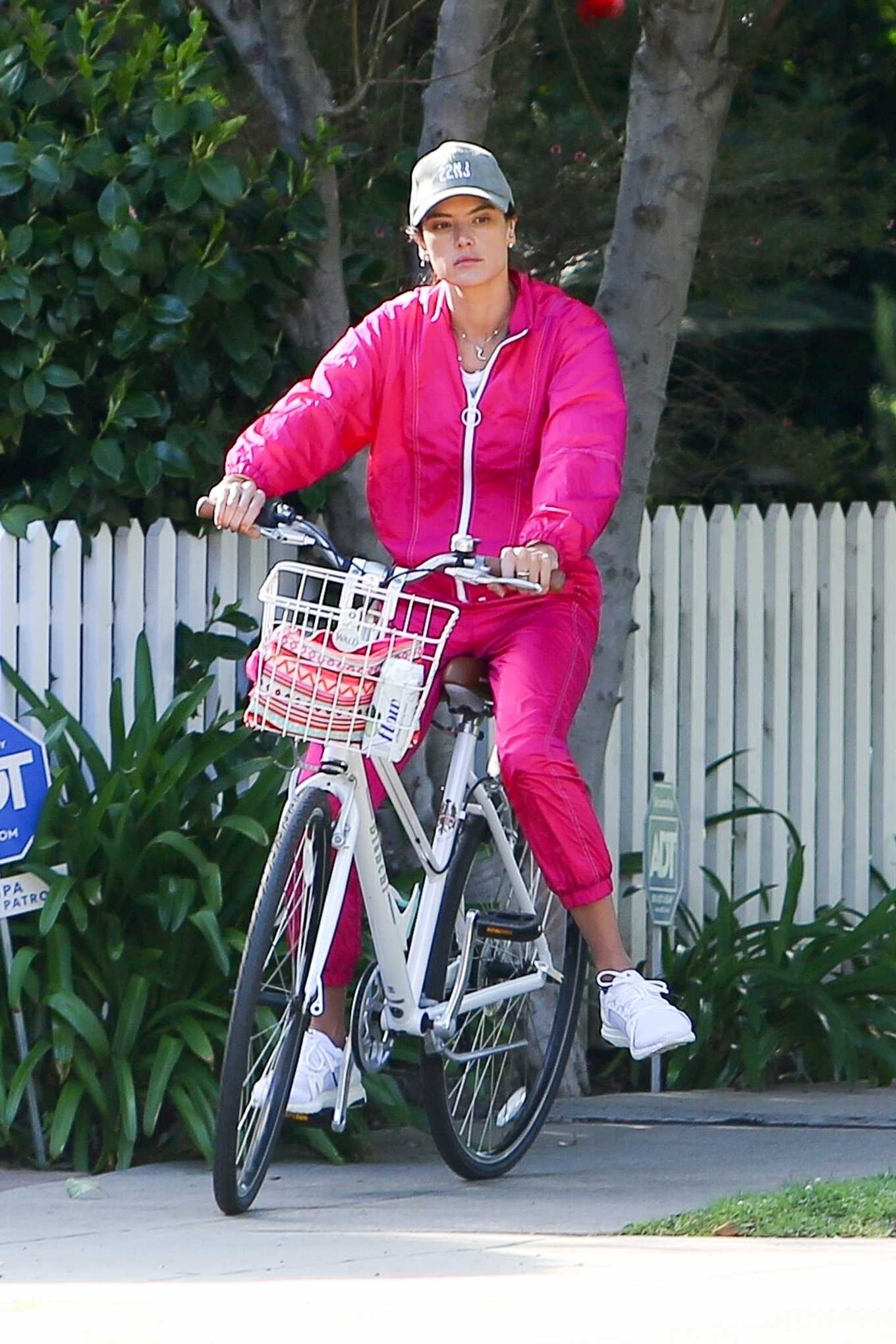 Alessandra Ambrosio Ride Bike with Nicolo Oddi â€“ Out in Santa Monica