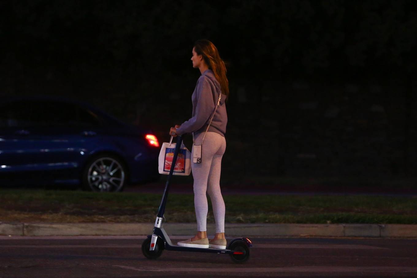 Alessandra Ambrosio 2021 : Alessandra Ambrosio – Scooter ride candids in Brentwood -04