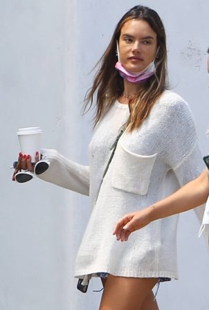 Alessandra Ambrosio - Seen with a friend in Brentwood