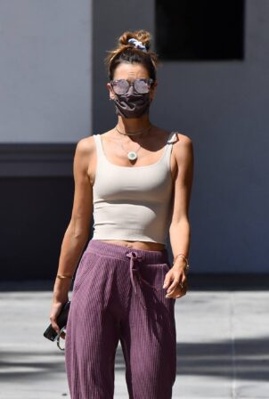 Alessandra Ambrosio - Seen with purple sweatpants in Beverly Hills