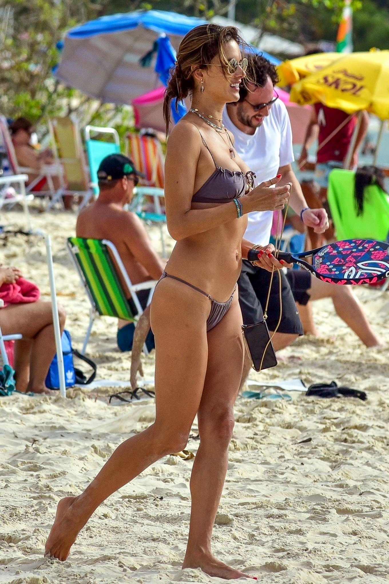 Alessandra Ambrosio - Spotted In a bikini on the beach in 
