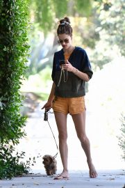 Alessandra Ambrosio - Taking her pooch for a walk in Brentwood