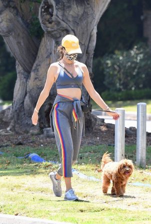 Alessandra Ambrosio - Walk the dogs wearing masks on Memorial Day weekend in Santa Monica
