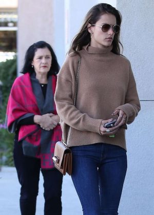 Alessandra Ambrosio with her mom at the Range Rover Dealership in Santa Monica