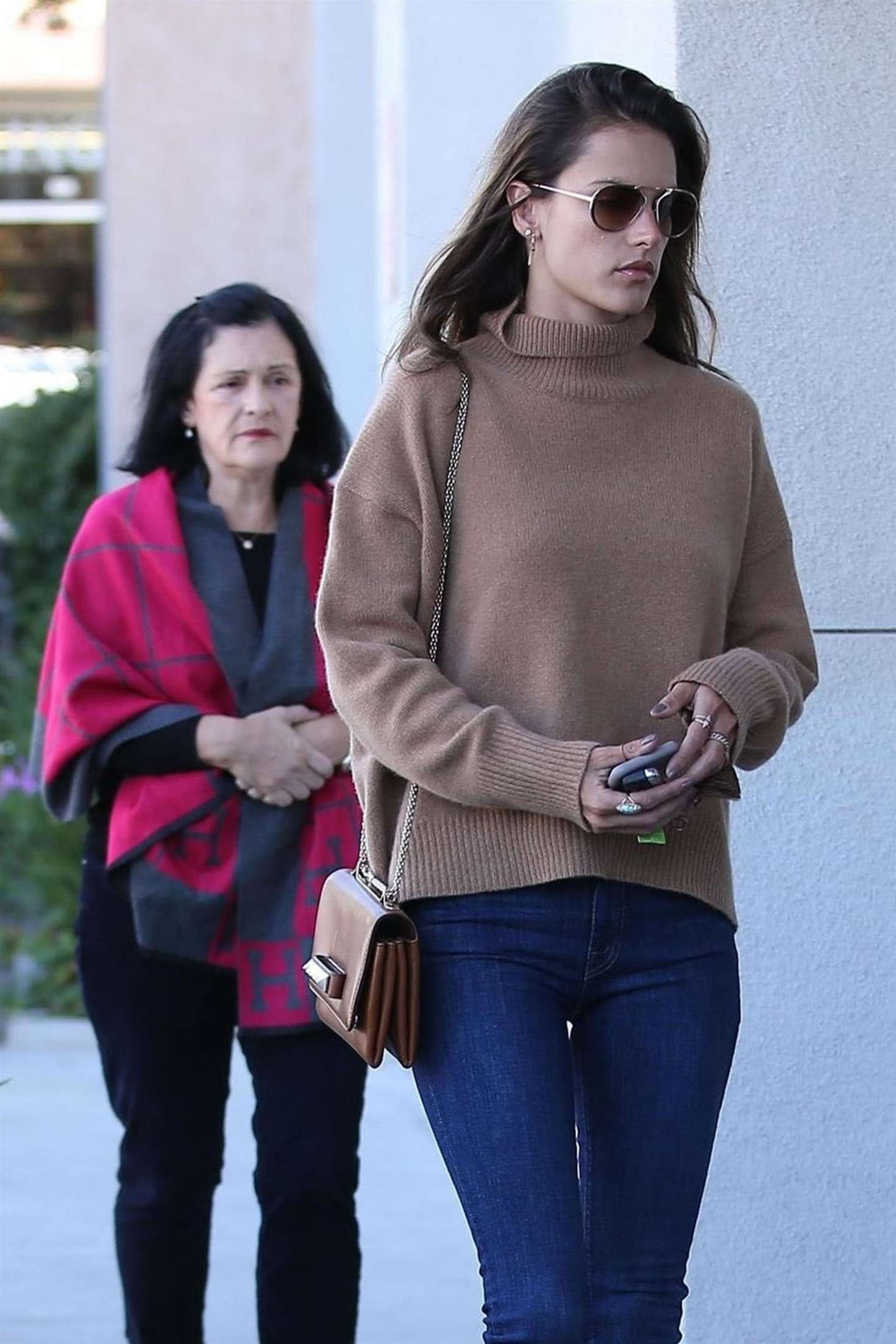 Alessandra Ambrosio with her mom at the Range Rover Dealership in Santa ...