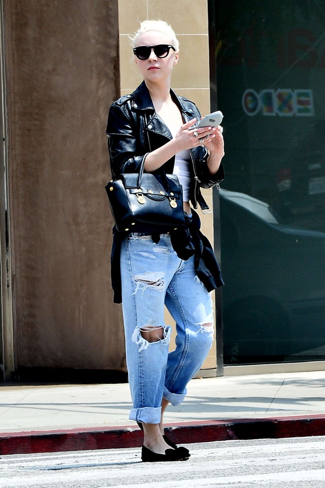 Alessandra Torresani in Ripped Jeans Out in West Hollywood