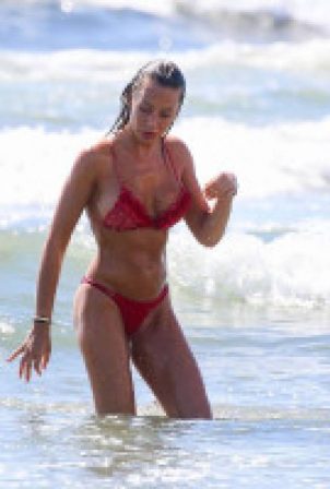 Alessia Tedeschi in Bikini on the beach in Italy