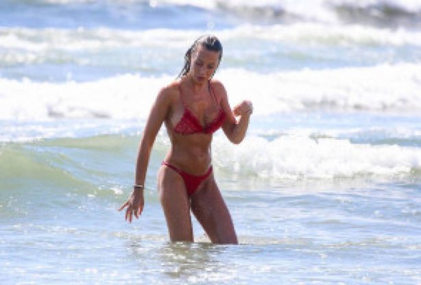 Alessia Tedeschi in Bikini on the beach in Italy