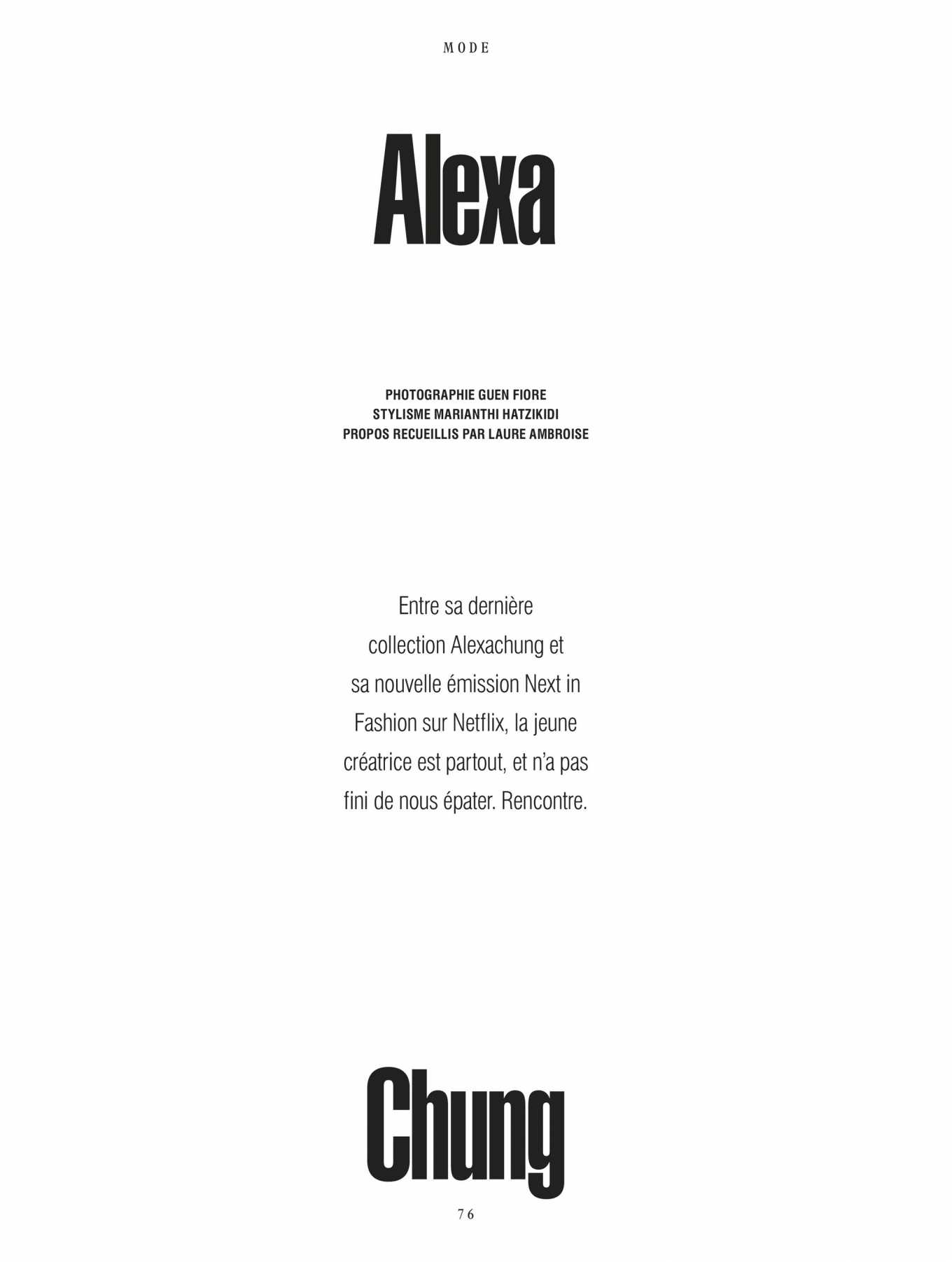 Alexa Chung for Lâ€™Officiel Paris (March 2020)